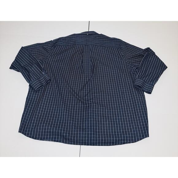 Duluth Trading Company Button Down Shirt Long Sleeve Gingham Check Blue 3XL - Picture 2 of 10
